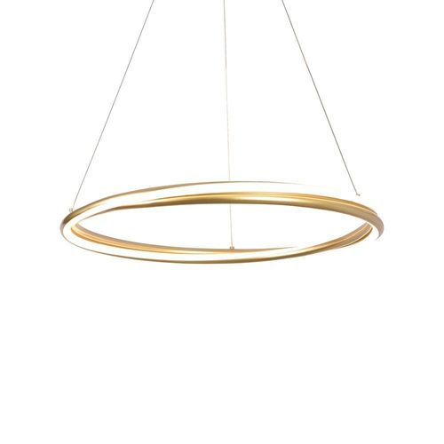 Lustre Pendente Nordecor Euni 2871 60cm Dourado Fosco Led Bivolt