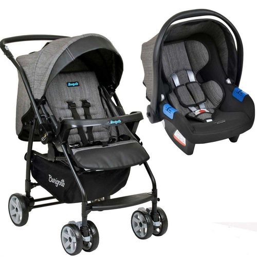 Carrinho Bebê + Bebê Conforto Burigotto Rio K Touring Preto
