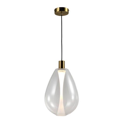 Lustre Pendente Skylight Thunder 4042 G Led Bivolt Dourado / Transparente Ky-4042tg