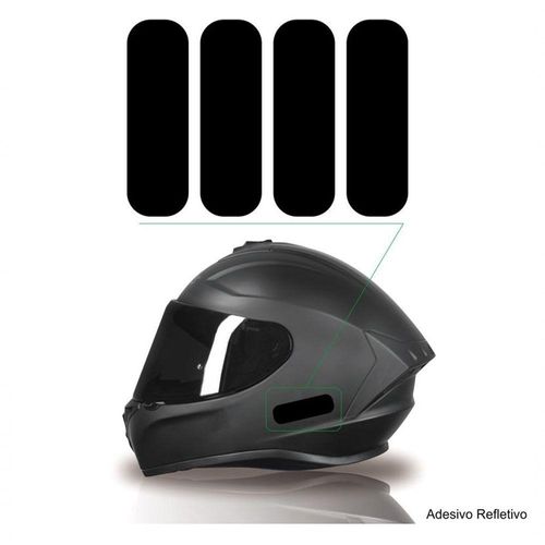 Kit Adesivo Capacete Refletivo Moto Axxis Ls2 Agv Ebf Preto Rosa