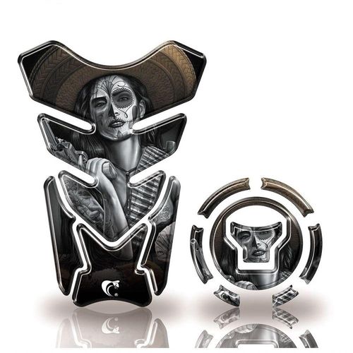 Protetor Tanque E Bocal Honda + 2018 Caveira Mexicana Preto