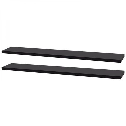Kit 2 Prateleiras 60 x 20cm Preta Suporte Invisível