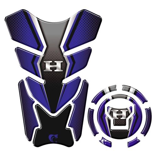 Kit Adesivo Resinado Protetor Tanque E Bocal Moto Honda Acima 2018 Azul E Preto