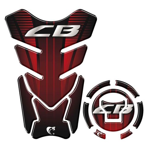 Kit Protetor De Tanque E Bocal Adesivo Moto Honda Cb Vermelho Vermelho