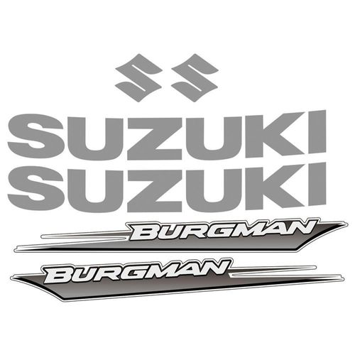 Kit Jogo Emblema Adesivo Suzuki Burgman 2005 A 2009 Cinza Cinza