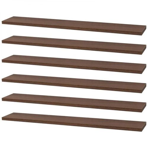 Kit 6 Prateleiras 60 X 10cm Nogal Suporte Invisível