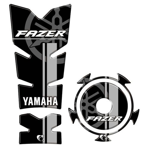 Kit Protetor Tanque E Bocal Adesivo Moto Yamaha Fz15 Ano 2022/2023 Cinza