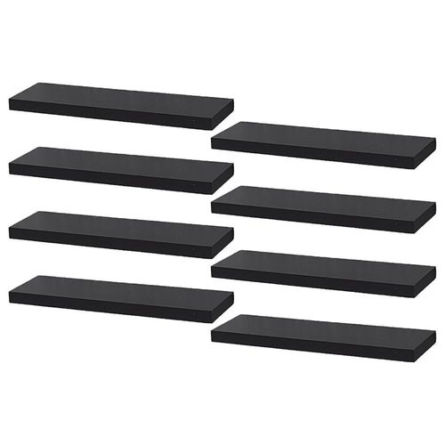 Kit 8 Prateleiras 40 x 10cm Preta Suporte Invisível