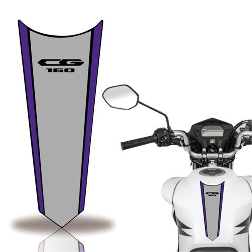 Adesivo Faixa Gravata Tanque Moto Cg 160 150 Titan Fan 160 Azul Cinza