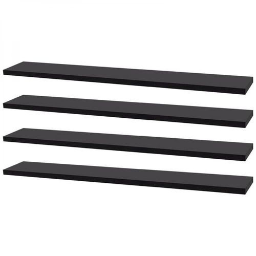 Kit 4 Prateleiras 50 x 15cm Preta Suporte Invisível