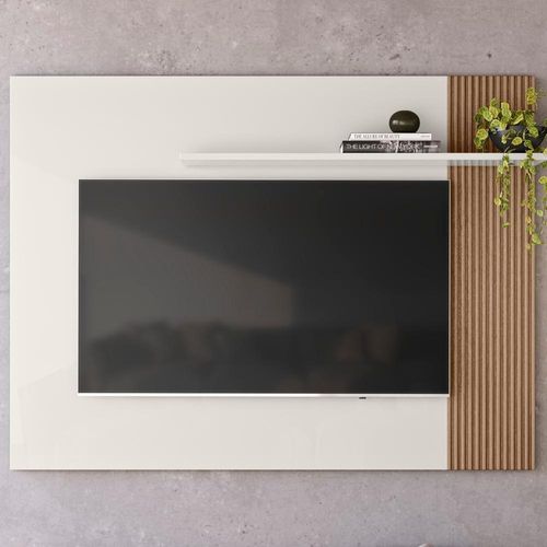 Painel Para Tv 40" 13936 Off White Cristal Ripado Madeira