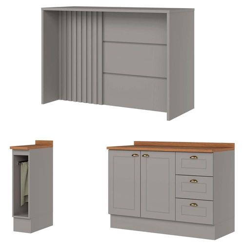 Bancada E Balcao Gourmet 146cm Americana Nature Henn