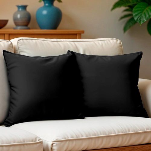 Kit 2 Capas De Almofadas Velusoft Preto 45x45cm Cama Inbox