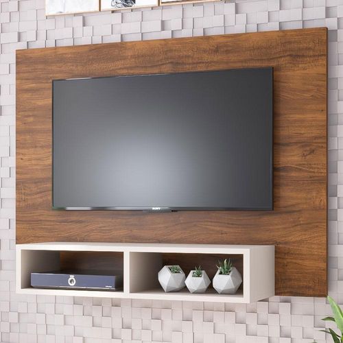 Painel P/Tv Até 42" Viero Jazz Em Mdf Imbuia E Off White