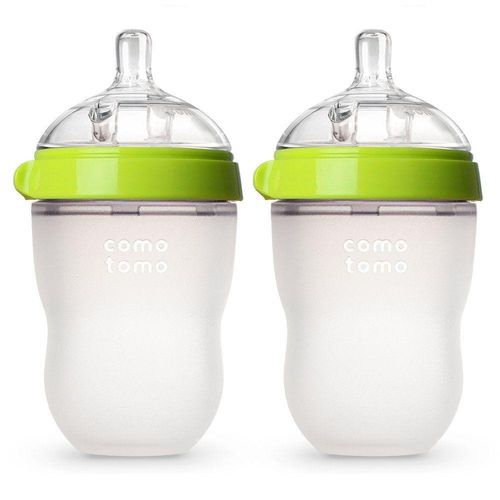 Mamadeira De Silicone Bebê Verde Rosa 2green 250ml