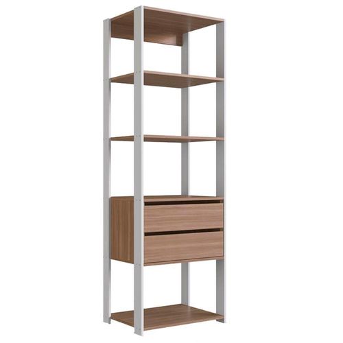 Estante Livreiro 183x60cm 02 Gavetas Branco Montana Proddy Branco Montana