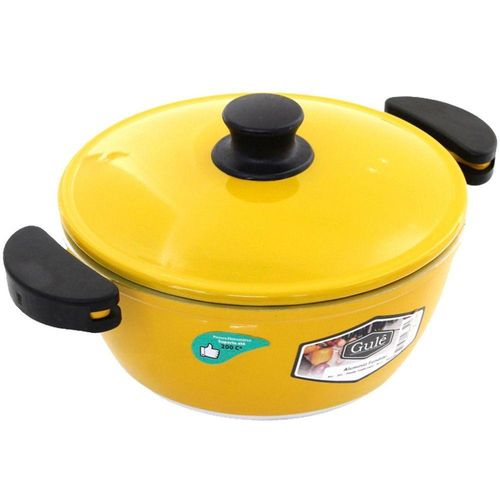 Panela 18cm produto desenvolvido com cor Amarelo Resistente Gulê Em Alumínio 1,5 Litros