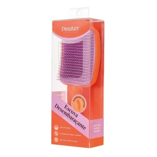 Escova Desembaraçante Proart Desembaraço Gentil E Redução De Quebras Laranja-lavanda