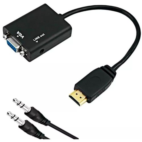 Hdmi Para Vga Com áudio P2 Conversor Adaptador De Vídeo