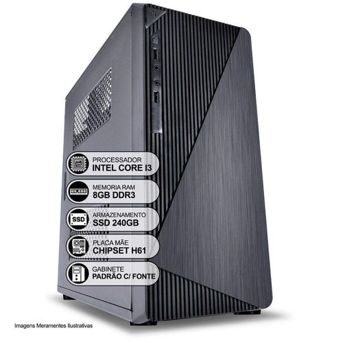 Computador Desktop, Intel Core I3 3º Geração, 8gb Ram, Ssd 240gb, Hdmi