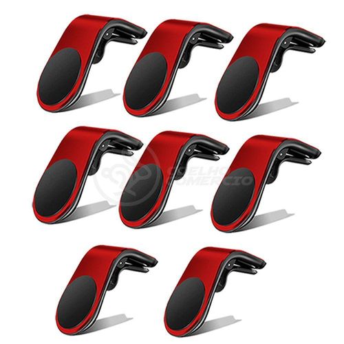 Kit 8 Suporte Adaptador Magnético Painel De CarroL/vermelho