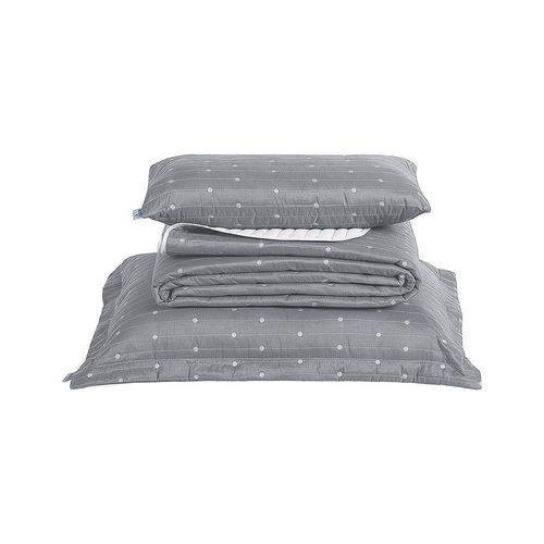 Kit Cobre Leito Solteiro 4 Peças Bordado Urbany Hipercal 400 Fios 100% Poliéster - Cinza