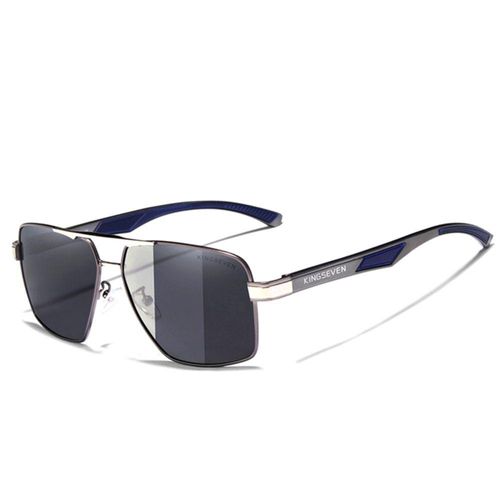 Óculos De Sol Masculino Design Alumínio Lente Espelho Polarizada Uv400 Cinza