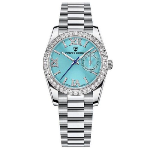 Relógio Feminino De Quartzo Design Ultra Fino Elegante Com Strass Impermeavel - Azul