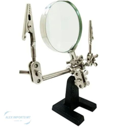 Lupa De Bancada Mesa Com Suporte Pinça Articulados