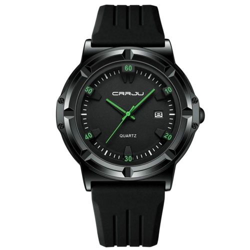 Relógio Masculino Casual De Quartzo Analógico Pulseira De Silicone à Prova D'água Verde