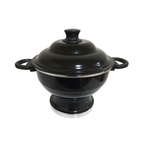 Sopeira De Aluminio Com Tampa Grande 3l Preto Verniz Belmar