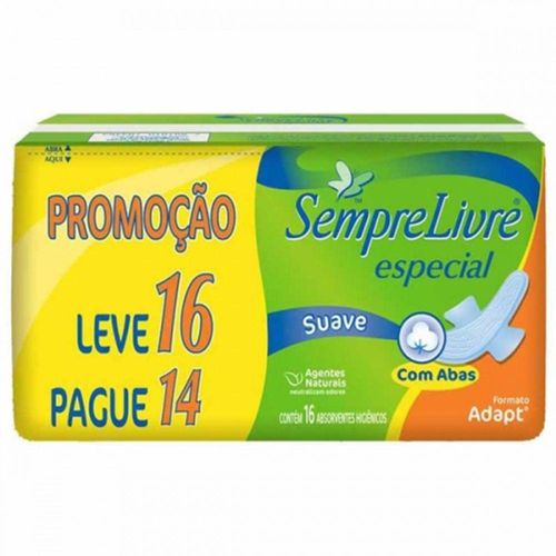 Absorvente Sempre Livre Especial Com Abas 16Un