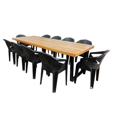 Jogo Mesa Industrial Diamond 2,20m 10 Cadeiras área Gourmet