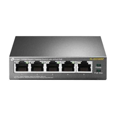 Hub Switch 5 Portas Tp Link Tl Sg1005p Gigabit 4 Portas Poe