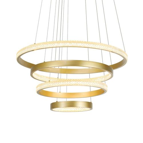 Lustre Pendente Nordecor Bean 2460 Dourado Led Bivolt
