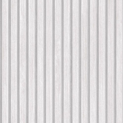Papel De Parede Vinilico Estilo Ripado Branco - Unique 5065.