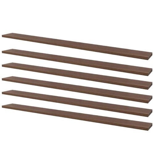 Kit 6 Prateleiras 80 X 15Cm Nogal Suporte Invisível