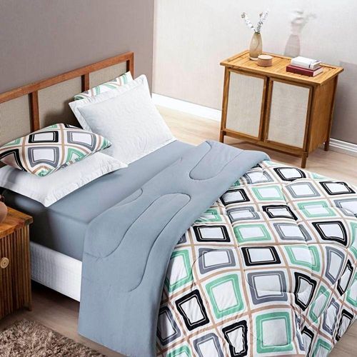 Edredom Queen Dupla Face Quality Malha 100% Algodão 1 Peça Harmony