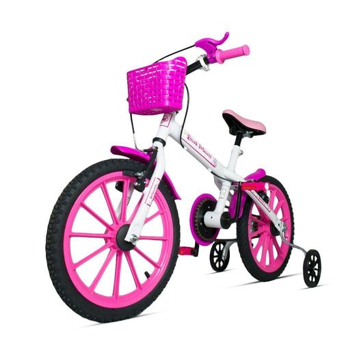 Bicicleta Aro 16 Infantil Com Rodinhas E Buzina 3 A 7 Anos Meninos Meninas Rosa
