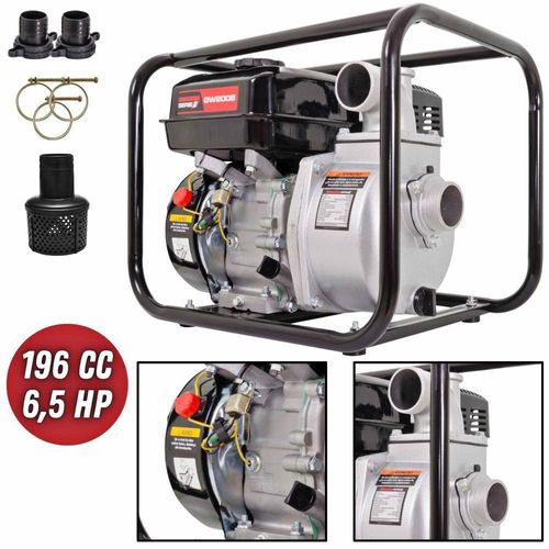 Motobomba à Gasolina 196cc 4t 6,5hp 25mca Para água Limpa