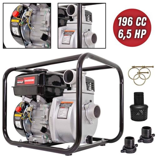 Motobomba à Gasolina 196cc 4t 6hp P/ Escoamento De Cisternas