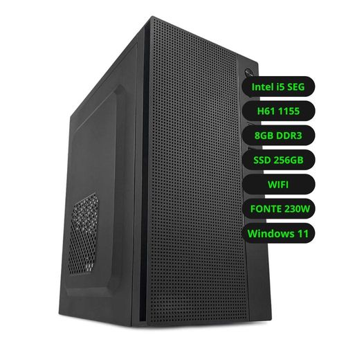 Computador CPU Intel Core i5 8GB DDR3 SSD 256GB Wi-Fi Fonte 230W Bivolt Windows
