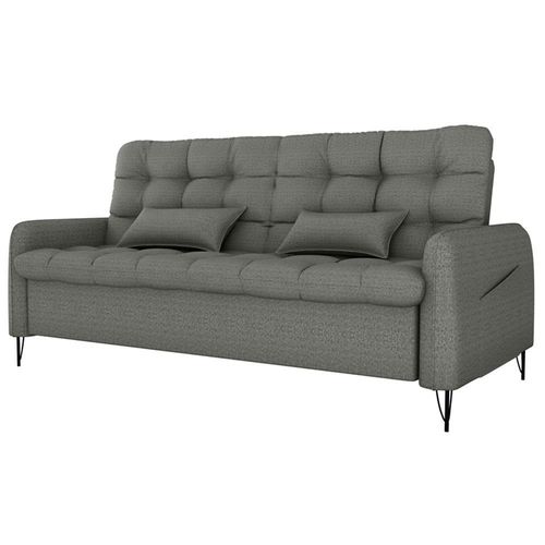 Sofa Cama 2 Lugares 200cm Pillar Linho Vancouver E484 Milani Store Chumbo