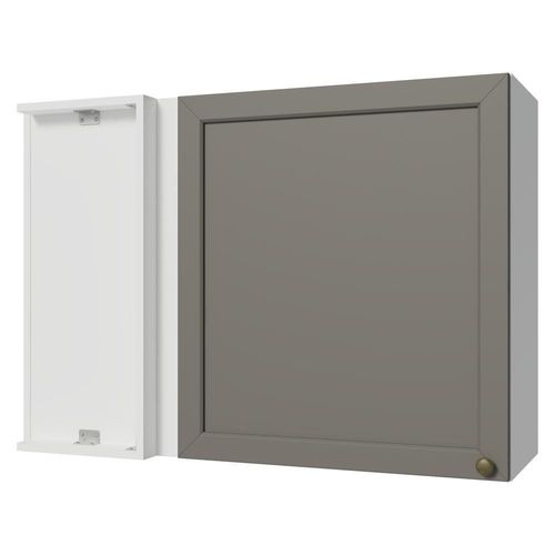 Armário Aéreo De Canto 1 Porta Branco/cinza Vik Madesa Branco/cinza