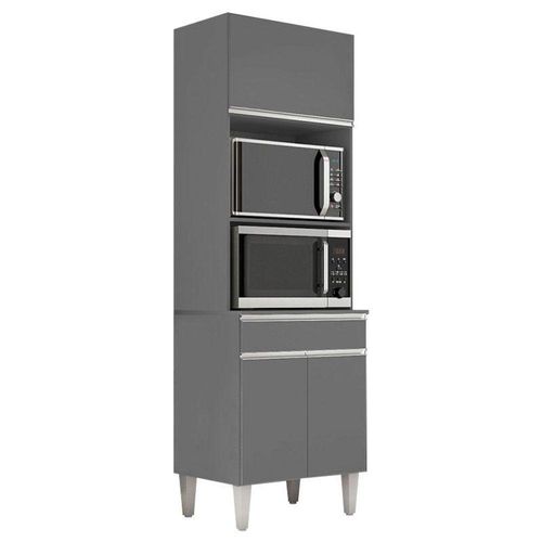 Armário Paneleiro Torre Quente 2 Fornos Andréia Cinza Fosco - Ajl