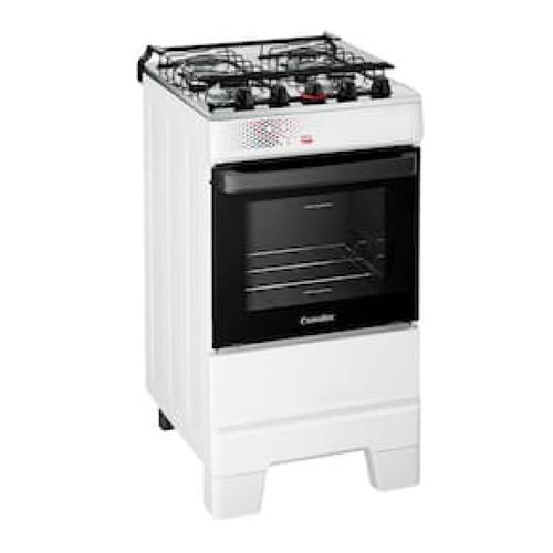 Fogão Esmaltec IDEAL Top T4IAB Branco 4 Bocas com Mesa de Inox e Acendimento Automático Forno 50L – Bivolt