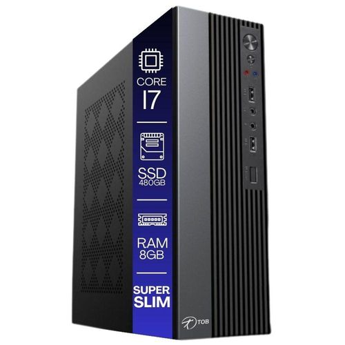 Computador Tob Slim Compacto Intel Core I7 Ssd 480gb Memória 8gb Windows 10 Trial Desktop Pc Cpu