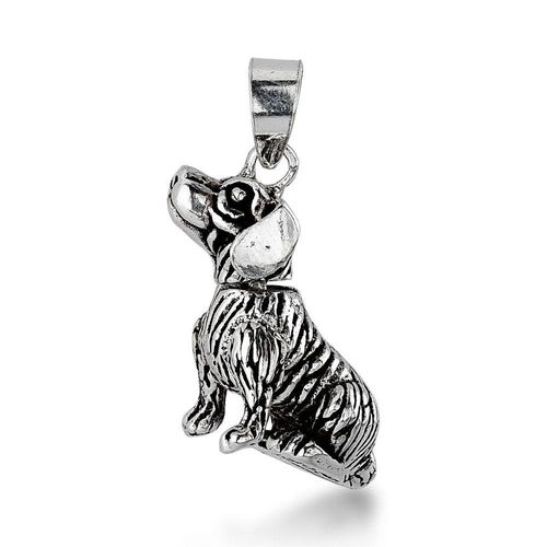 Pingente Cachorro Articulado Prata De Bali 925