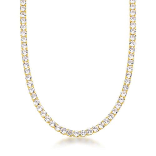 Colar Choker Riviera 4mm Banhada A Ouro 18k
