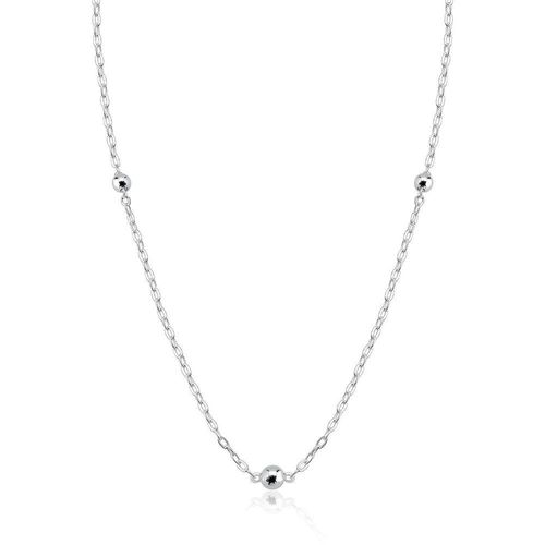 Colar Choker Bolas 3mm 4mm Prata 925